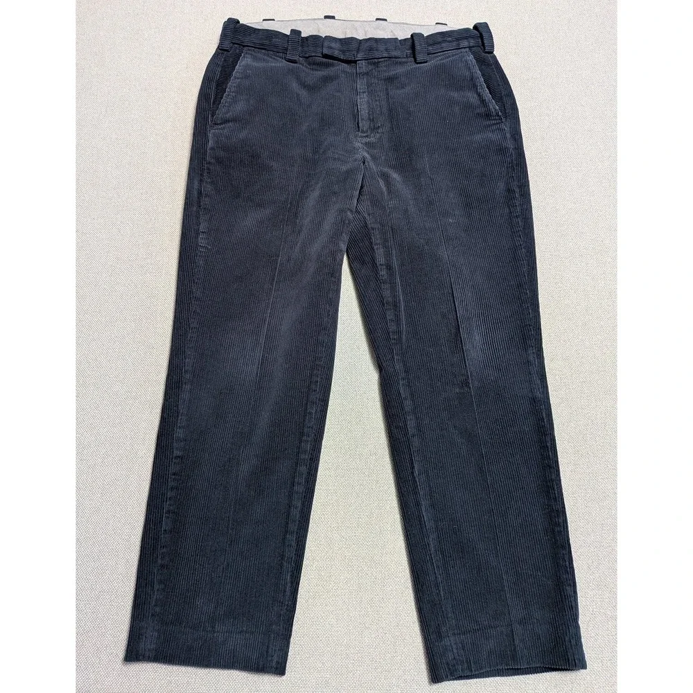 Brooks Brothers Men's 38x30 Navy Blue Corduroy Stretch Regular Fit Pants